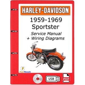 1959-1969 Harley Davidson Sportster Service Repair Manual + Wiring Diagrams - USB or CD