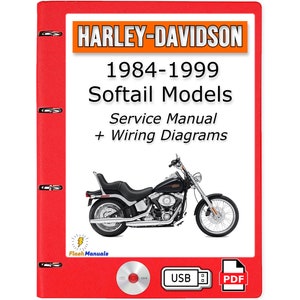 1984-1999 Harley Davidson Softail Models Service Repair Manual + Wiring Diagrams - USB or CD