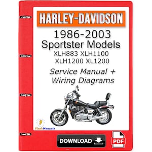 1986-2003 Harley Davidson Sportster Models 883 1200 Service Repair Manual + Wiring Diagrams - Instant Download
