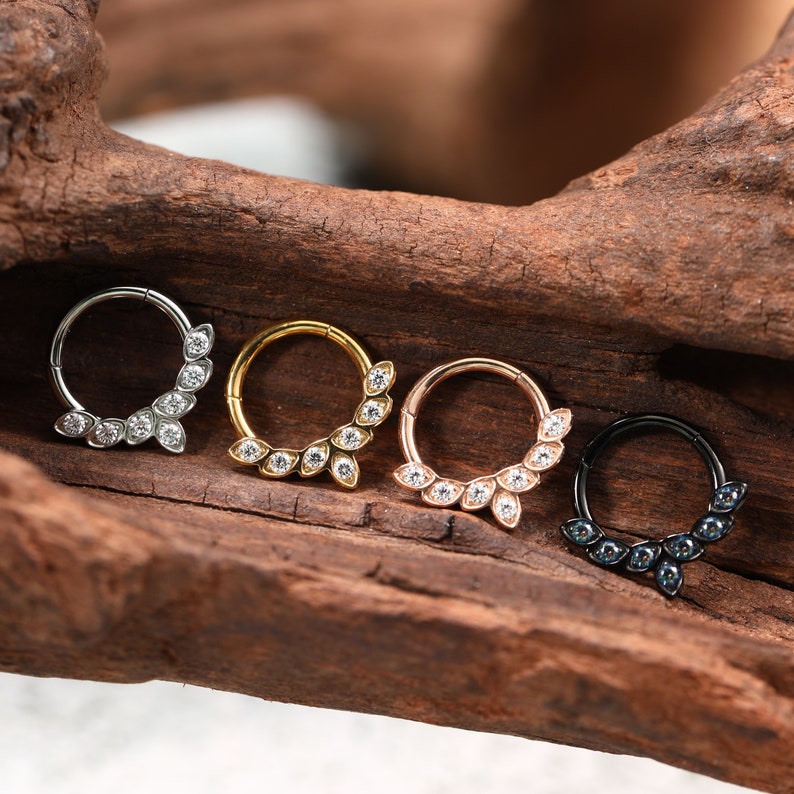 Clou De Nez En Acier Inoxydable, Anneaux De Nez En Forme De L, Zircon Cubique, Serpent