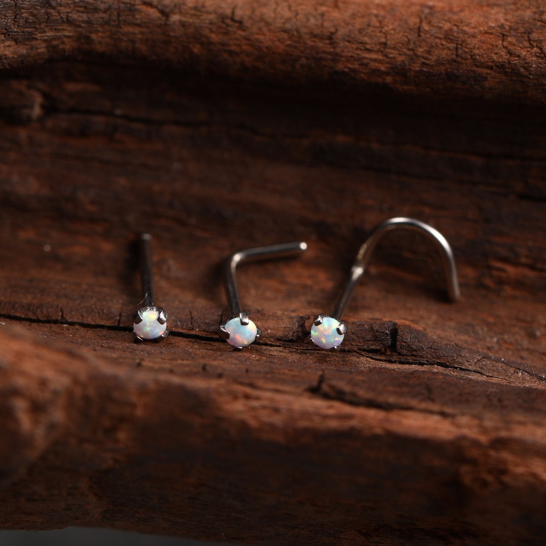 Titanium Flat Back Nose Stud GAGABODY 12-Pack Titanium Nose Rings