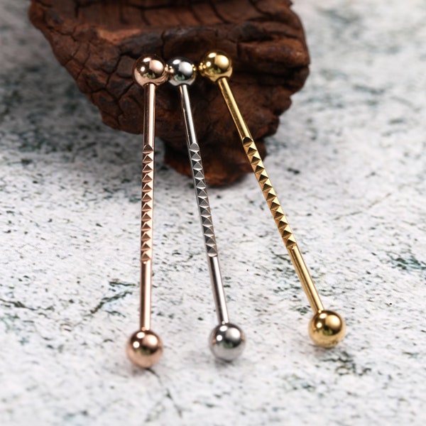 thumbnail interactive-video image 1 of Oyaface 14g Industrial Barbell – 38mm Surgical Steel Scaffold Piercing Jewelry 1 of 2