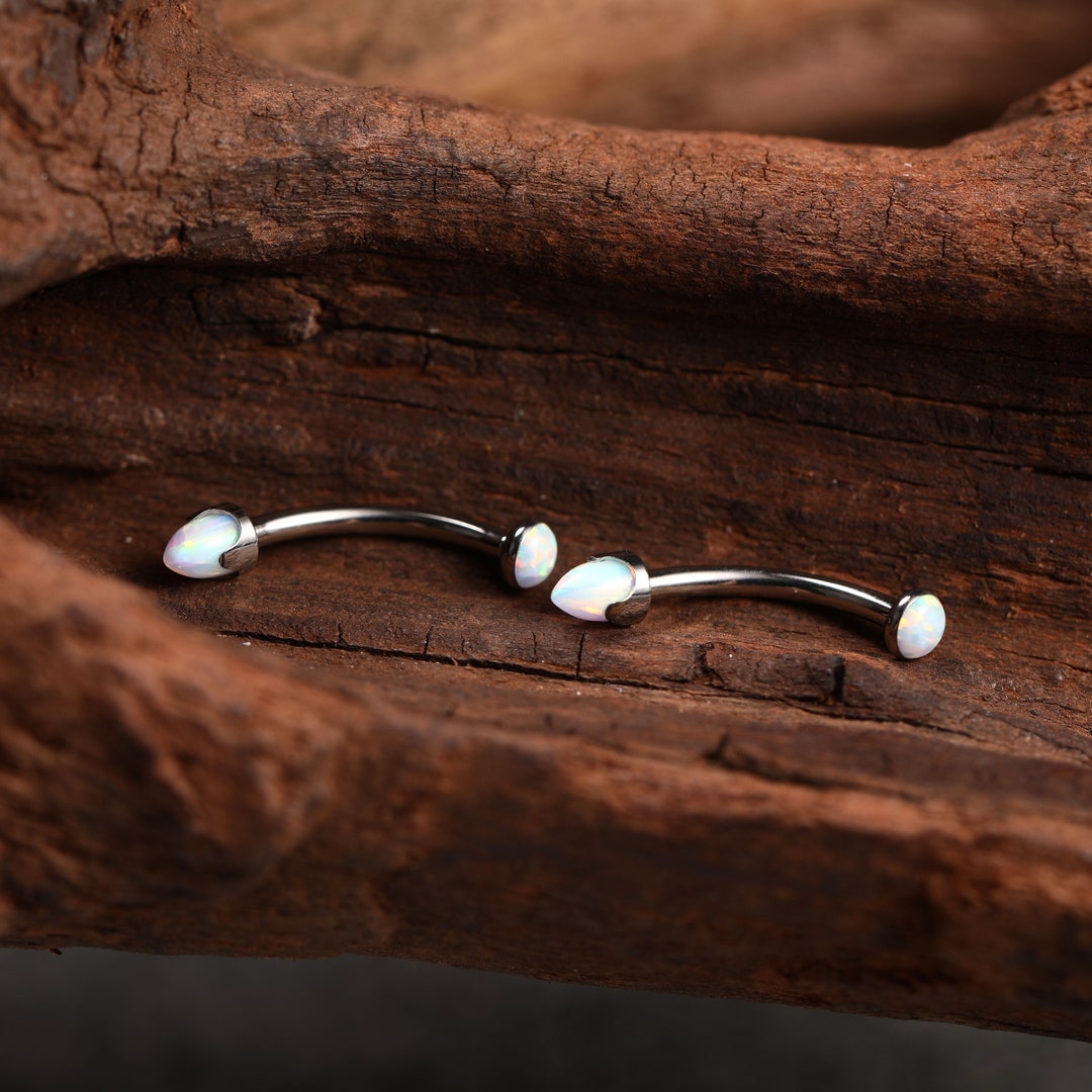 Curved Barbell Vertical Labret Bridge Eyebrow Rings G23 Titanium
