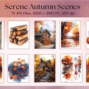 Decoración de Acción de Gracias y Halloween: escenas otoñales serenas, impresiones artísticas digitales acogedoras de otoño, archivos JPG de alta resolución, fondo de superposición de Photoshop
