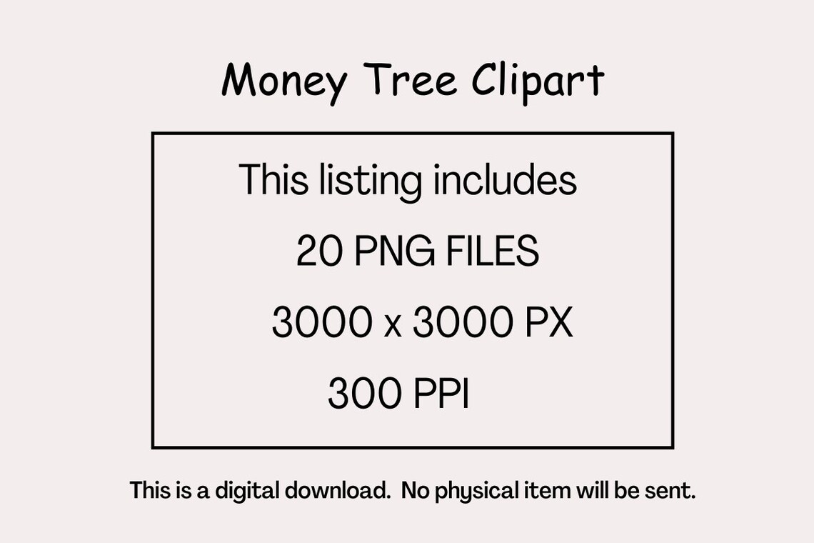 Money Tree Clipart Pack, Money Tree Graphics Clipart, Commercial Use ...