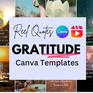 Instagram Reel Quotes , Gratitude Affirmations, Social Media Posts, Canva Editable Templates