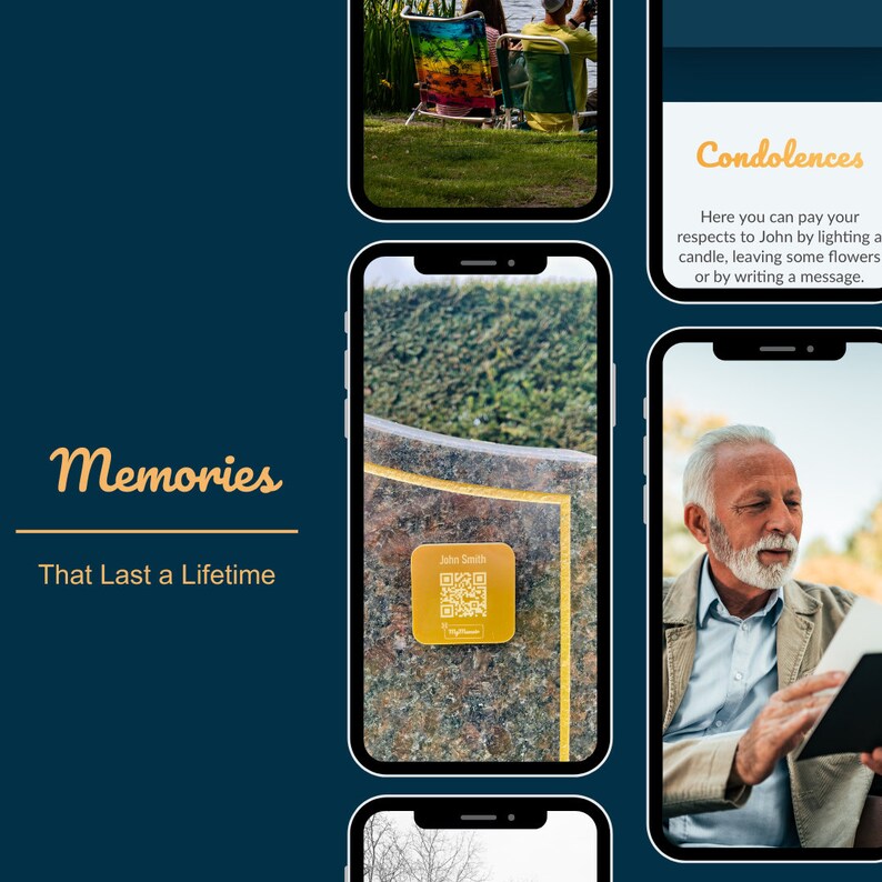 Memorial page and QR Code Memorial Plaque for Loved One's Headstone