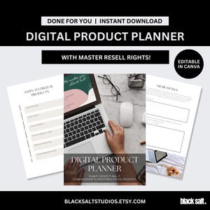 Digital Product Planner with Master Resell Rights (MRR) | Editable Canva Template Digital Product | Passive Income Profits Business PLR