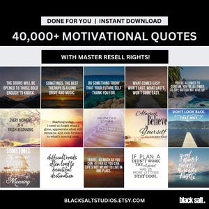 Master Resell Rights 40,000 Motivational Quotes Done For You Social Media Images Set MRR PLR Digital Content Pack Inspirational Bundle Kit