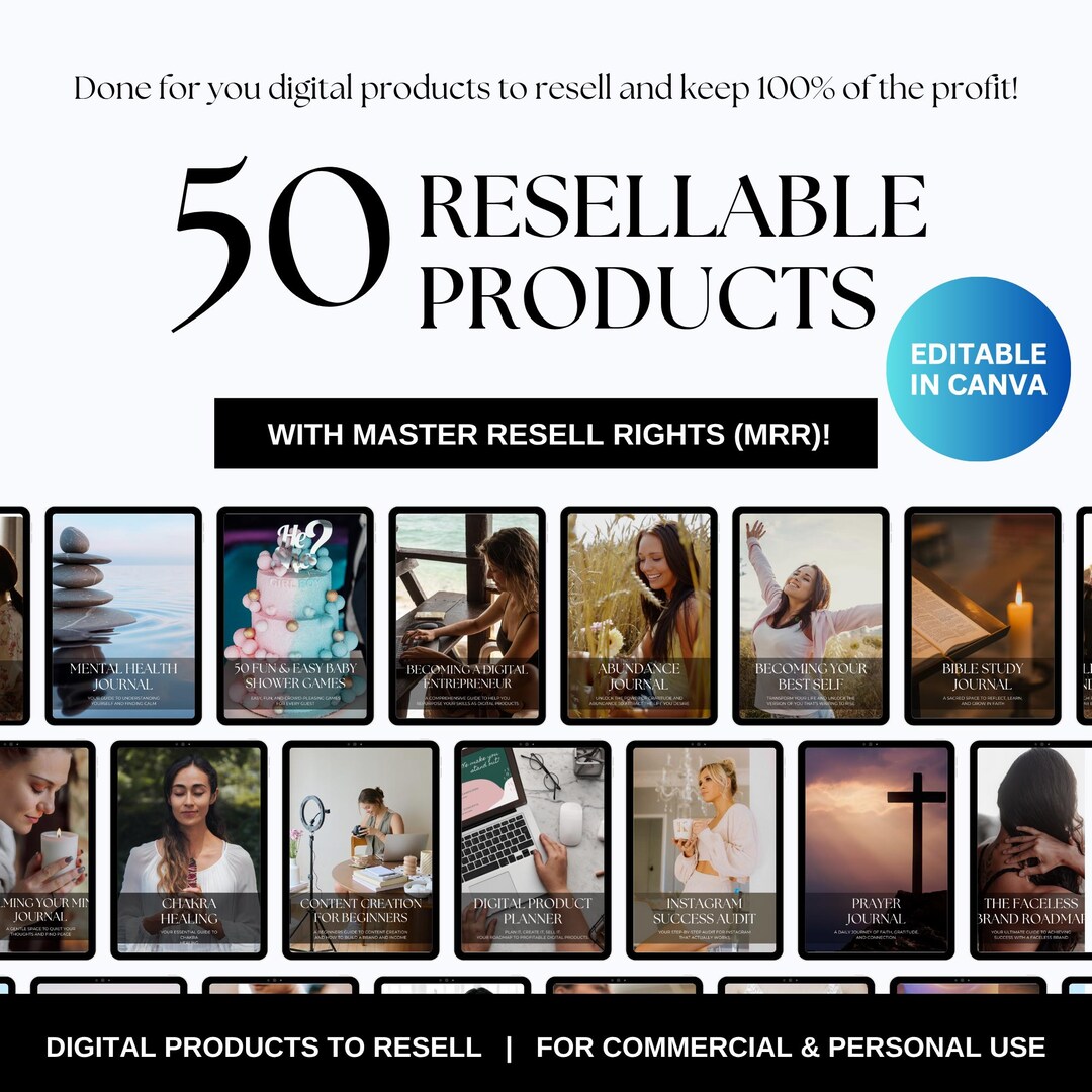 50 Resellable Digital Products PLR / MRR Passive Income Bundle | Done ...