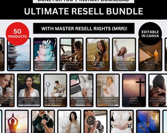 Ultimate Resell Bundle + Master Resell Rights (MRR), Done-For-You Digital Products Editable Canva Templates, PLR Passive Income
