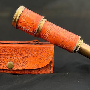Vintage Brass Nautical Telescope – Handheld Pirate Spyglass for Kids & Adults – Maritime Decor, Gift for Him, Adventure Gear.