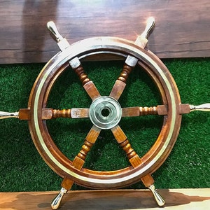 Nautical Ship Steering Wheel Pirate Wheel Ships Wheel Wood Wheel Vintage Nautical Décor Nautical Furniture Nautical Antiques Nautical Art -