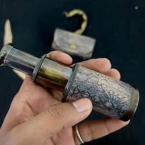 Telescopio de bolsillo de latón de 6 pulgadas, catalejo, regalo único para niños, esposos, regalo de navegación, regalos de regreso a la escuela para niños