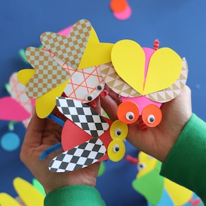 Bug immaginari, artigianato con la carta, attività per bambini fai da te, artigianato fai da te, insetto di carta, modello fai da te, fai da te, download istantaneo, insetti su carta, file in formato SVG