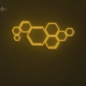 Honeycomb Neon Sign, Honeycomb Light, Nature Lover&#39;s Home Decor, LED Neon Light, Night Light, Bee Lover Gifts, Beekeeper Art Gift, Neon Sign