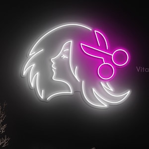 Hair Salon Neon Sign, LED Light for Salon Decoration, Stylish Hair Salon Wall Art, Neon Sign for Hair and Beauty Salons, Elegant Salon Decor