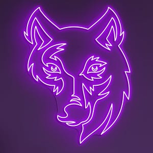 Wolf Neon Sign, Wolf LED Light, Cute Wolf Wall Decor, Zoo Neon Wall Art, Animal Shop Wall Decor, Wildlife Neon Sign, Kids Room Wall Light