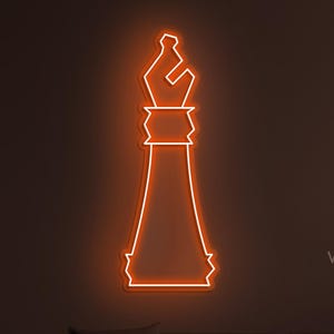 Chess King Neon Sign, LED Chess Pieces Light, Custom Neon for Chess Club, Game Room Decor, Bar, Party and Restaurant Wall Art, Gift Idea