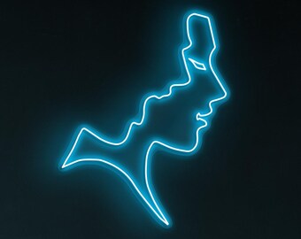 Women Face Neon Sign, Women Face LED Light, Home Wall Decor, Gallery Wall Art, Salon and Bar Neon Sign, Girl Face Light, Beauty Girl Decor