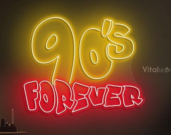 90s Forever Neon Sign LED Light Disco Bar Club Theme Party Event Decor