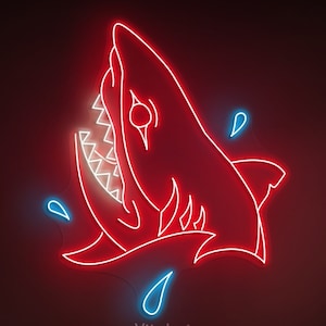 Shark Neon Sign, Shark LED Lights, Shark Neon Light, Shark Wall Decoration, Home Neon Light for Parties, Restaurant and  Room Decor, Gift