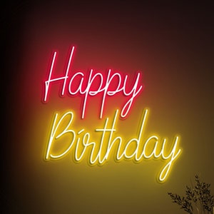 Alles Gute zum Geburtstag Leuchtreklame, Geburtstagsparty Dekor, personalisierte Haus- und Zimmerwanddekor, Ereignishintergrund, Geburtstagsgeschenkidee, Partydekoration