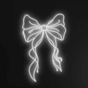 Bow ribbon LED Neon Sign for garments shop wall Art and home party decor