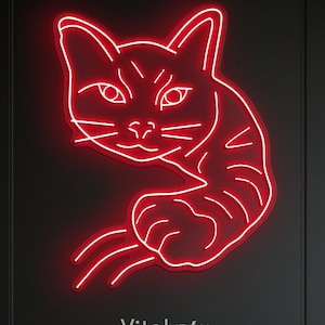 Cat Paw Neon Sign, LED Cat Light for Wall Decor, Kitty Room Neon, Cat Neon Art, Cute Cat Decor Gift, Cat Lover Bedroom Light, Pet Room Sign