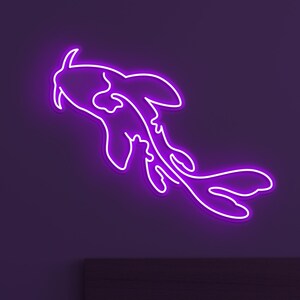 Koi Fish Neon Sign, Koi Fish LED Light, Fish Wall Decor, Custom Neon Sign, Fish Shop Art, Ocean Neon Sign, Kids Room Decor, Koi Lover Gift