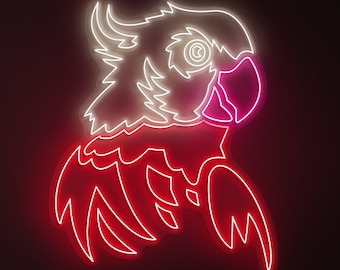 Letrero de neón LED de guacamayo loro, decoración de pared de aves exóticas, luz tropical personalizada para dormitorio, decoración comercial para bar tiki, regalo de la naturaleza de la selva tropical