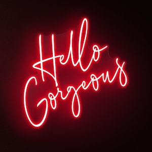 Hello Gorgeous Neon Sign, Hello Gorgeous LED Light, Hello Gorgeous Wedding Sign, Decor for Home, Bar, Gift for Birthday Party & Mother&#39;s Day