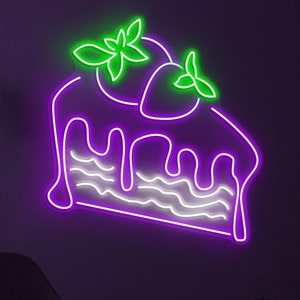 Cake Neon Sign, Cake LED Light, Birthday Cake Neon Art, Kitchen Wall Decor, Cafe Led Sign, Sweets Shop Decor, Cake Lover, Pastry Neon Light