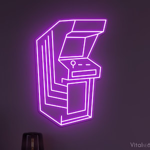 Arcade Machine Neon Sign, Arcade Machine LED Light, Game Machine Wall Decor, Game Shop Wall Art, Game Room Decor, Retro Game Art, 80s Sign