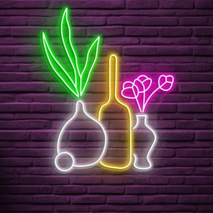 Flower Vase Neon Sign, Flower Vase LED Light, Flower Shop Wall Decor, Florist Neon Light, Home Wall Art, Bedroom Neon Decor, Wedding Gift