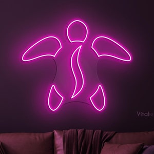 Turtle Neon Sign, Turtle Led Light, Sea Creature LED Neon Art, Animal Wall Decor, Beach Wall Decor, Kids Room Wall Art, Custom Neon Sign