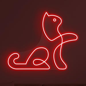 Cat Neon Sign, Cat LED Light, Cute Kitty Neon Art, Cat Shop Wall Decor, Cat Lover Gift, Kids Room Neon Light, Home Wall Decor, Custom Sign
