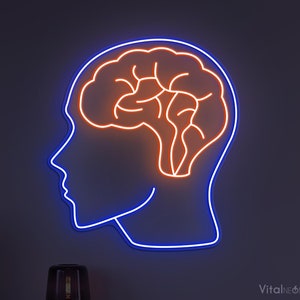 Brain Neon Sign, Brain LED Light, Hospital Wall Decor, Led Neon Wall ...