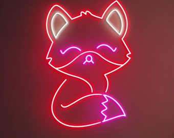 Fox LED Neon Sign, Kids Room Wall Decor