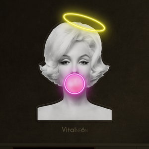 Letrero de neón de la Dama del Cómic Chicle, Luz LED Pop Art para Decoración de Salón, Arte de Pared Retro de Neón, Divertida Exhibición para Sala de Belleza, Regalo para Amantes del Arte