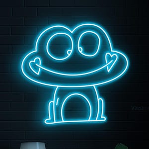 Frog Neon Sign, Frog LED Light, Smiling Frog Wall Decor, Frog Lover Gift, Home Wall Decor, Animal Shop and Kids Room Decor, Toad Neon Sign