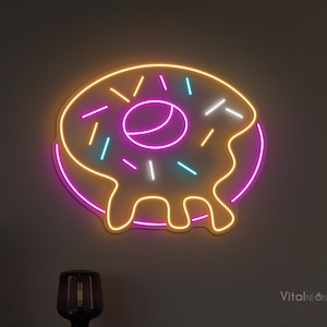 Donut Neon Sign, Donut LED Light, Donut Cafe Wall Art, Yummy Donut Wall Decor, Kitchen Wall Decor, Donut Shop Neon Sign, Donut Lover&#39;s Gift