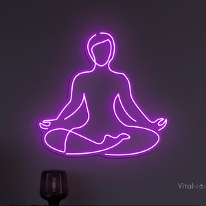 Yoga Pose Neon Sign, Girl Yoga LED Light, Yoga Club Wall Decor, Yoga Neon Wall Art, Fitness Room Neon Light, Gym Neon Sign, Women Yoga Sign
