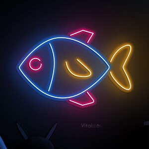 Fish Neon Sign, Fish Neon Light, Fish Wall Art Decor, LED Fish Neon ...