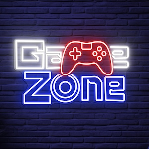 Game Zone Neon Sign, Game Zone LED Light, Game Room Wall Decor, Game Controller Neon Sign, Video Game Wall Art, Gaming Zone Neon Light, Gift