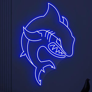 Shark Neon Sign, Shark LED Light, Shark Attack Wall Decor, Fish Wall Art, Ocean Shark Neon Sign, Fish Shop Decor, Sea Food Restaurant Light