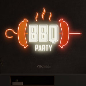 Letrero de neón pop art con luces LED para fiesta de barbacoa, letrero de neón para barbacoa para decoración de pared, bar, hogar, letrero LED personalizado para barbacoa, regalo para amantes de la barbacoa, decoración de fiesta