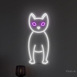 Cat Neon Sign, Cat LED Light, Cute Kitty Wall Decor, Kids Room Wall Art, Cat Neon Sign for Home & Cafe, Party Neon Light, Pet Shop Led Sign