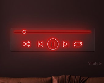 Music Control Neon Sign, Dimmable LED Wall Art for Studio Decor, Creative Display Light, Inspiring Neon for Music Lovers, Gift for Artists