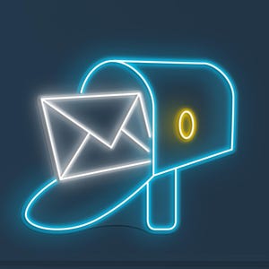 Letrero de neón para buzón, luz LED para buzón, decoración para cartas, arte de pared para buzón, letrero de neón personalizado, luz de pared para el hogar, decoración de oficina de correos